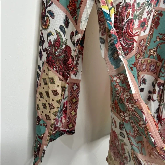 NWT UMGEE Boho Chic Floral Patchwork Pattern Kimono Size Small/Medium - Picture 11 of 14
